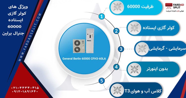 ویژگی های کولر گازی ایستاده 60000 جنرال برلین